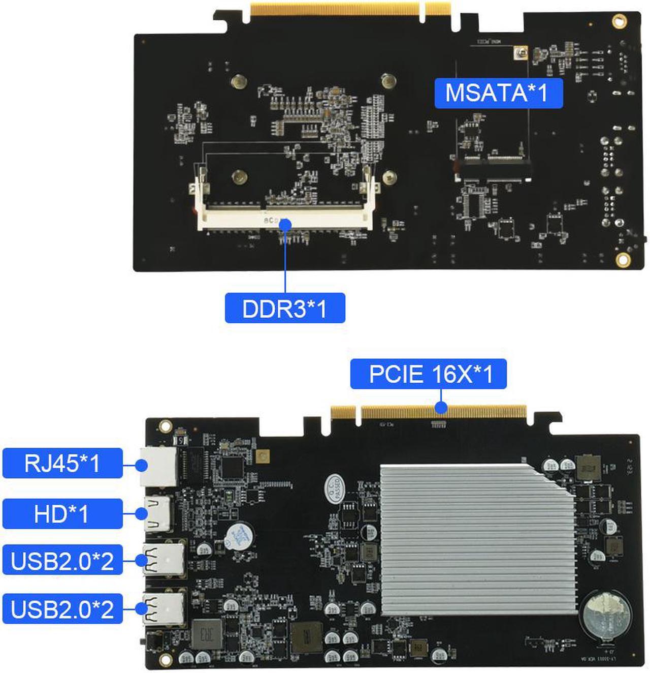 Alt view image 4 of 5 - ETH-HSW3 Mining Machine Motherboard 8 Card 67mm Spacing DDR3 Memory CPU 4*USB2.0 Interface Mainboard For Dual Core Laptop Miner