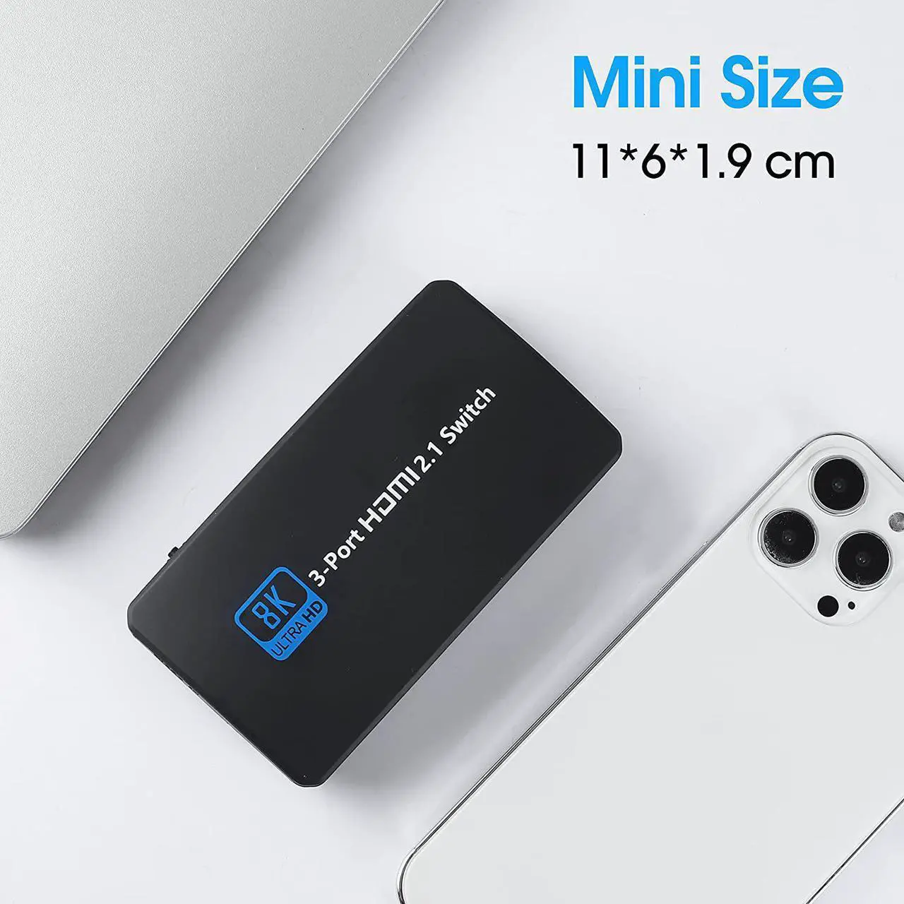 Alt view image 7 of 7 - HDMI 2.1 Switch 3 in 1 Out, 3-Port HDMI Switcher Selector, Supports 8K@60Hz 4K@120Hz, 1080P@240Hz, 1080P@120Hz for Fire Stick, HDTV, PS4/5, Game Consoles with Remote Controller