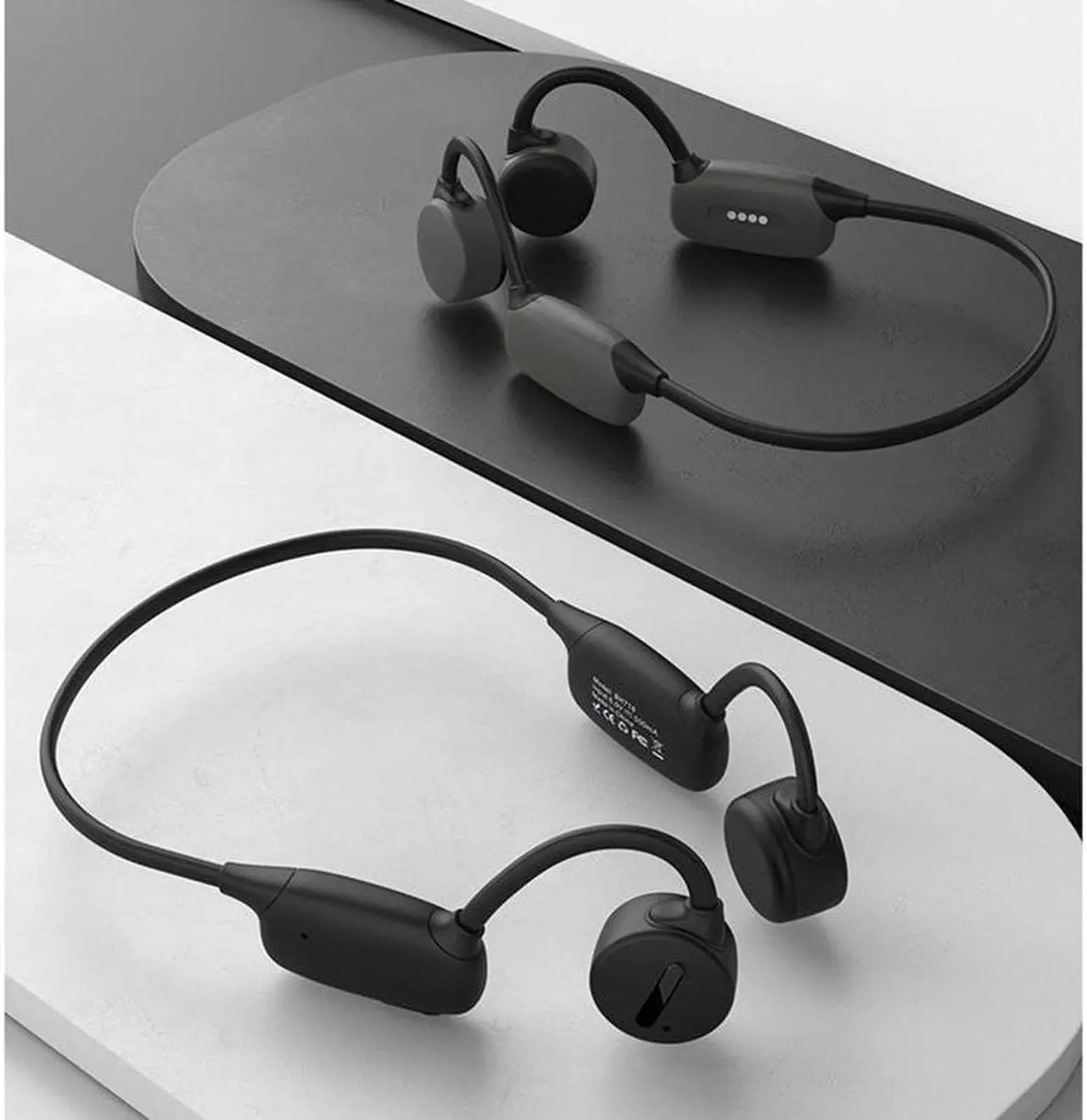 Alt view image 3 of 5 - Bone conduction swimming Bluetooth headset IPX8  waterproof sweat proof fitness running headset with 32G Memory