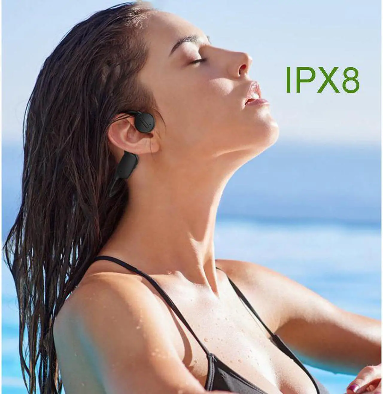 Alt view image 2 of 5 - Bone conduction swimming Bluetooth headset IPX8  waterproof sweat proof fitness running headset with 32G Memory
