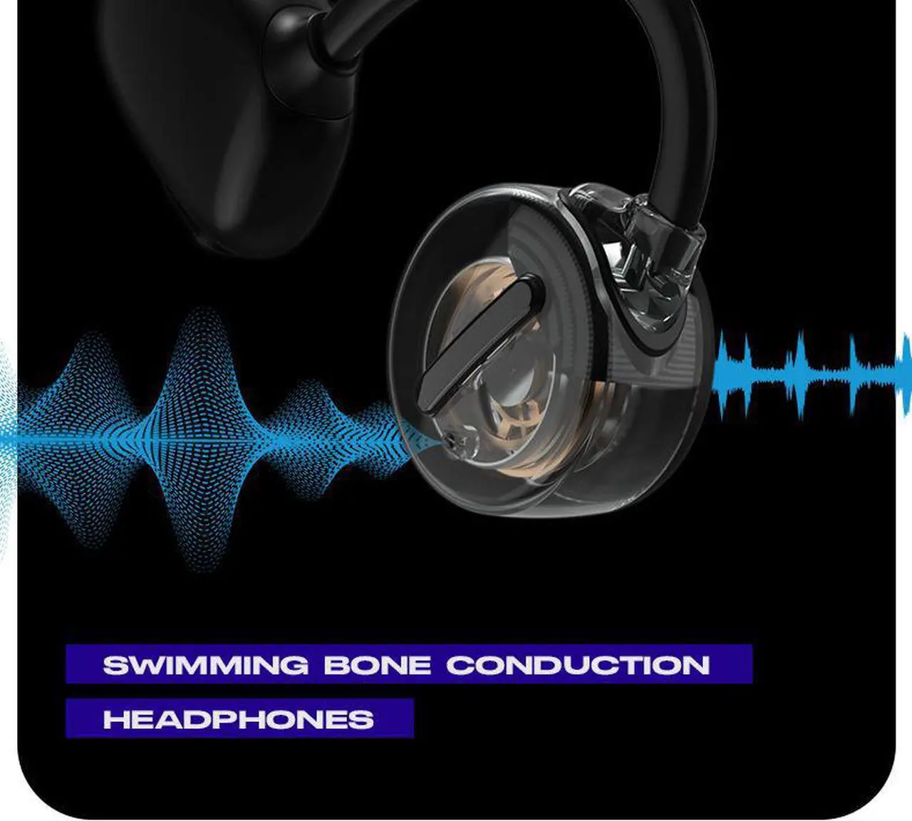 Alt view image 5 of 5 - Bone conduction swimming Bluetooth headset IPX8  waterproof sweat proof fitness running headset with 32G Memory