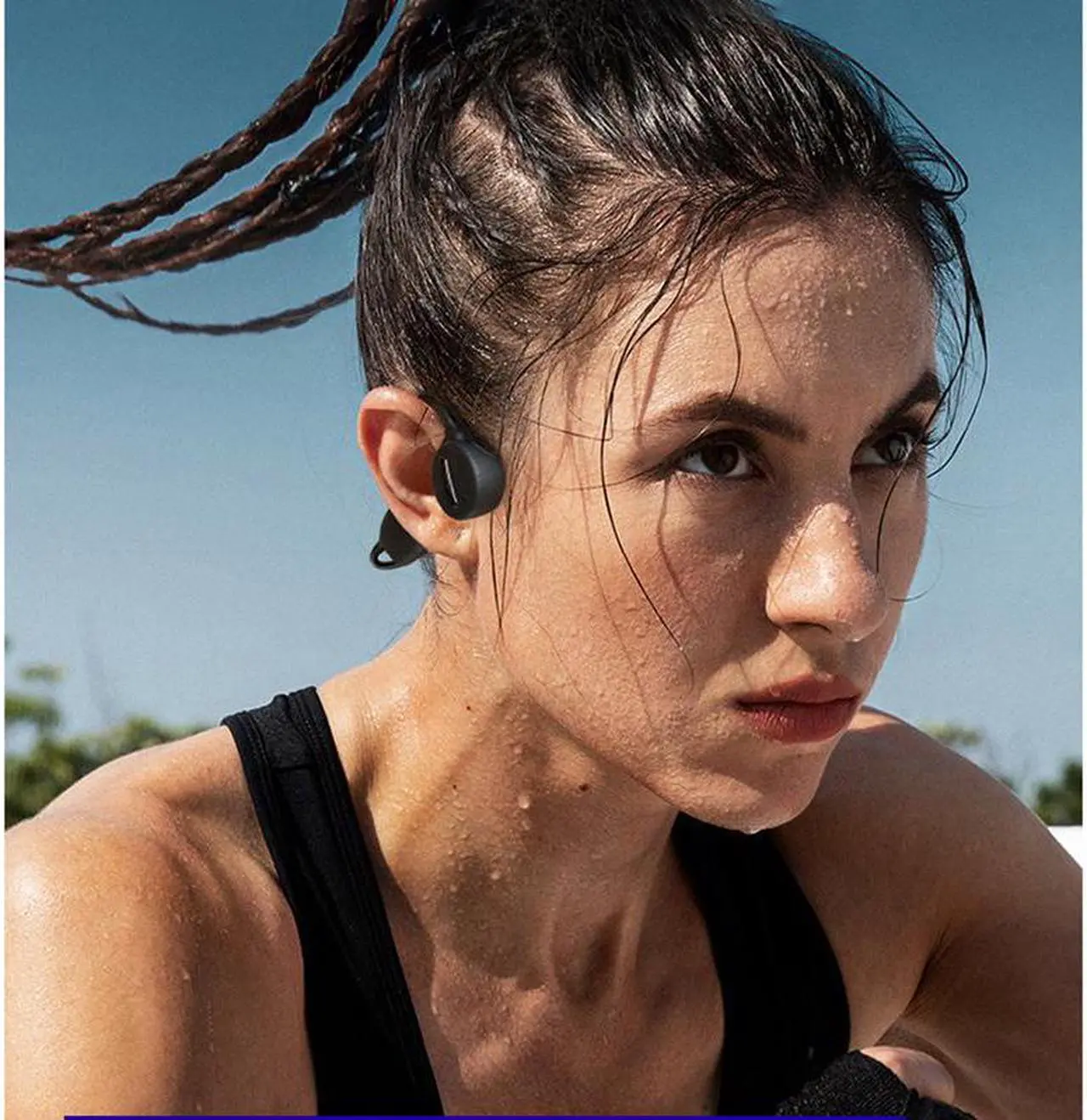 Alt view image 4 of 5 - Bone conduction swimming Bluetooth headset IPX8  waterproof sweat proof fitness running headset with 32G Memory
