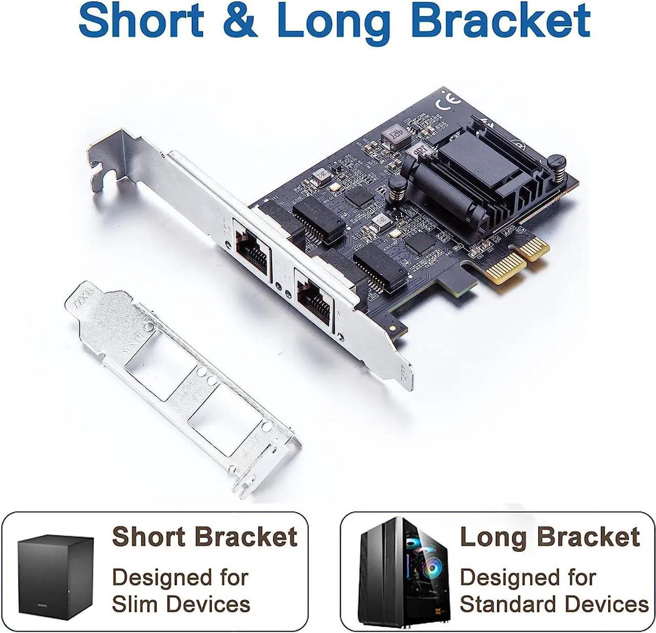 Alt view image 5 of 6 - 2.5Gbase-T PCIe NIC with Realtek RTL8125BG Chip Dual RJ45 Ports 2.5Gb Network Cards for Windows/Windows Server/Linux