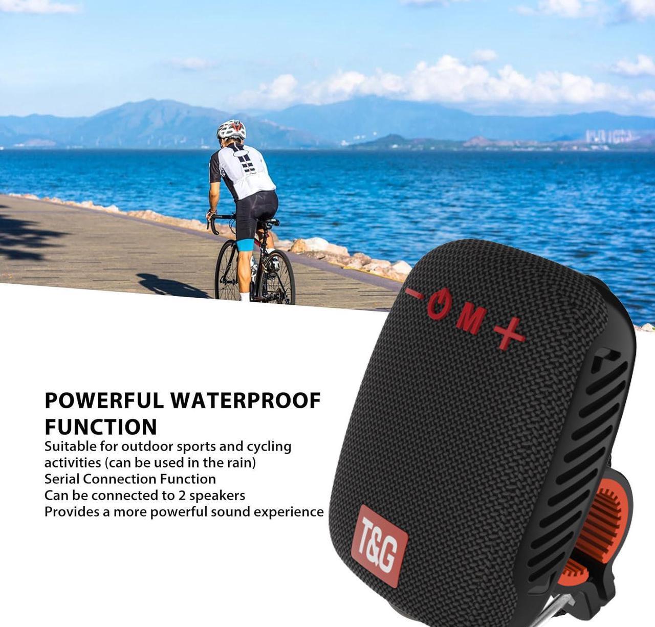 Alt view image 3 of 7 - Beautframes Portable Bluetooth Speaker Outdoor Bike Speaker with Mount IPX5 Waterproof Speaker, Advanced Class D Amplifier, for Road & Mountain Bike - Casual Cycling Green