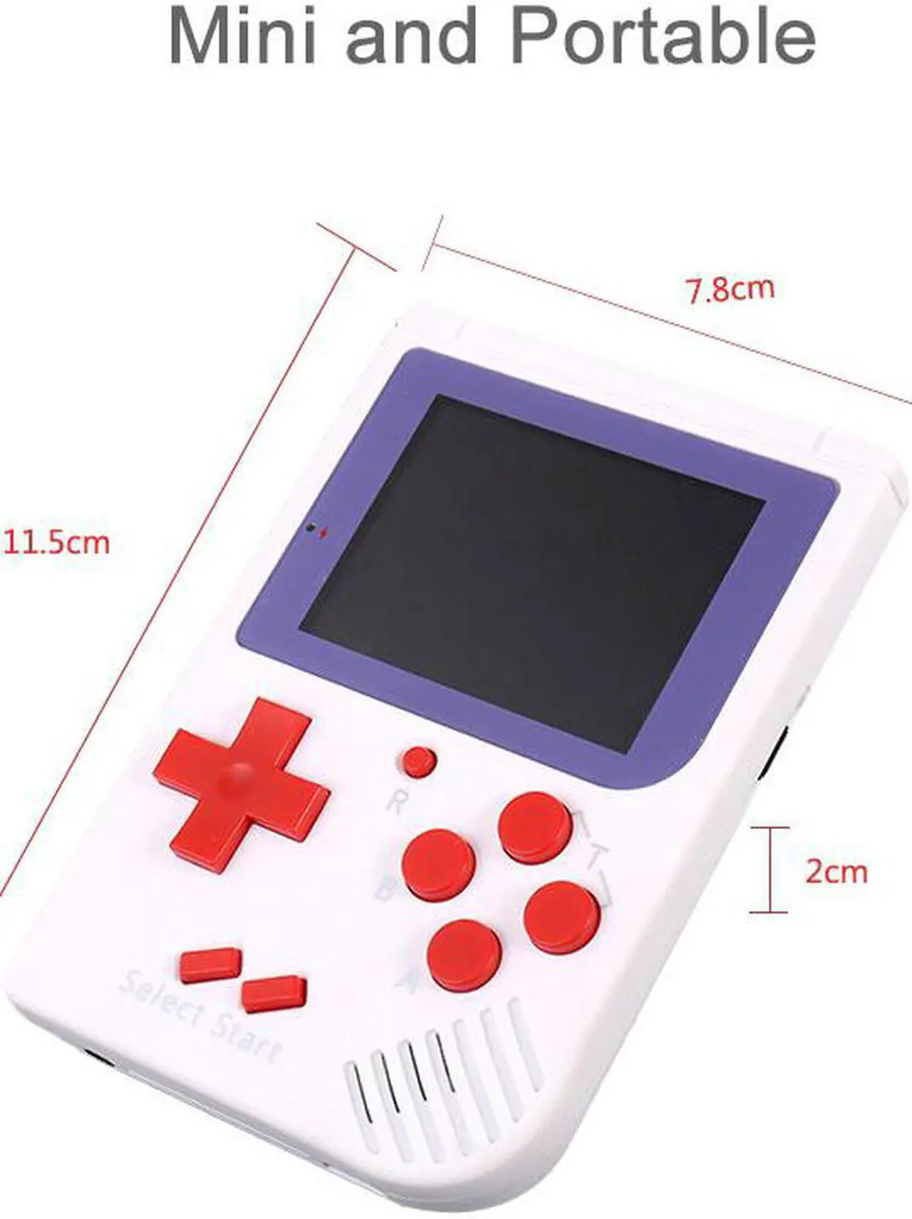 Alt view image 7 of 7 - Rechargeable Retro Game Console Halloween Gift for Children 8 Bit 2.5 Inch LCD Color Video Game Player Built In Lithium Battery 129 Games