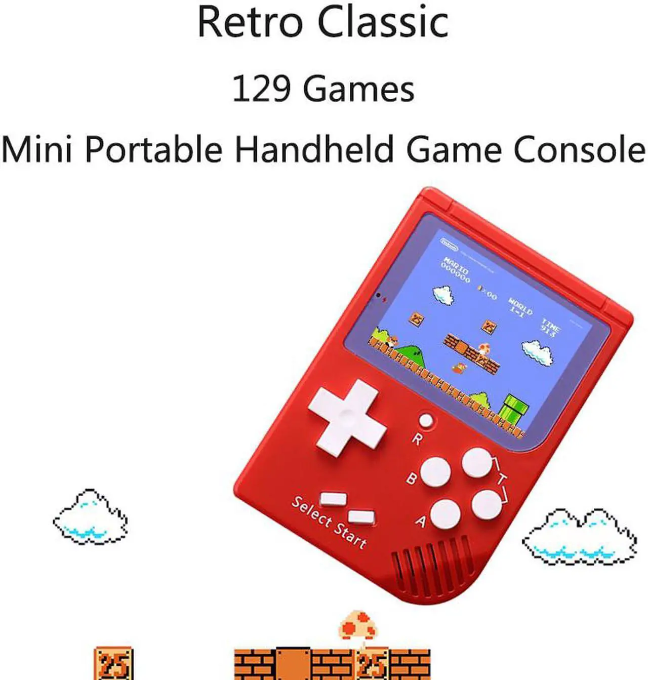 Alt view image 2 of 7 - Rechargeable Retro Game Console Halloween Gift for Children 8 Bit 2.5 Inch LCD Color Video Game Player Built In Lithium Battery 129 Games