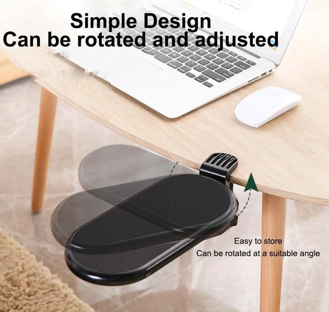 Alt view image 4 of 5 - Rotating Computer Arm Support Ergonomic Adjustable PC Wrist Rest Extender Desk Hand Bracket Shoulder Pad Mount Office Mouse Pad