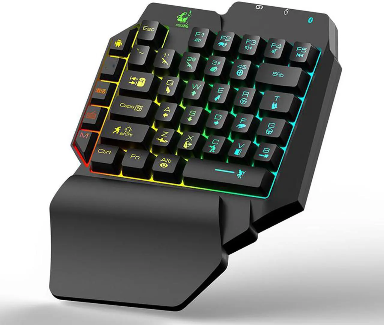 Main image of Wired Gaming Keyboard LED 35 Keys Single Hand Keyboard with Backlight USB Ergonomic Support Mechanical Feeling For PUBG LOL Game