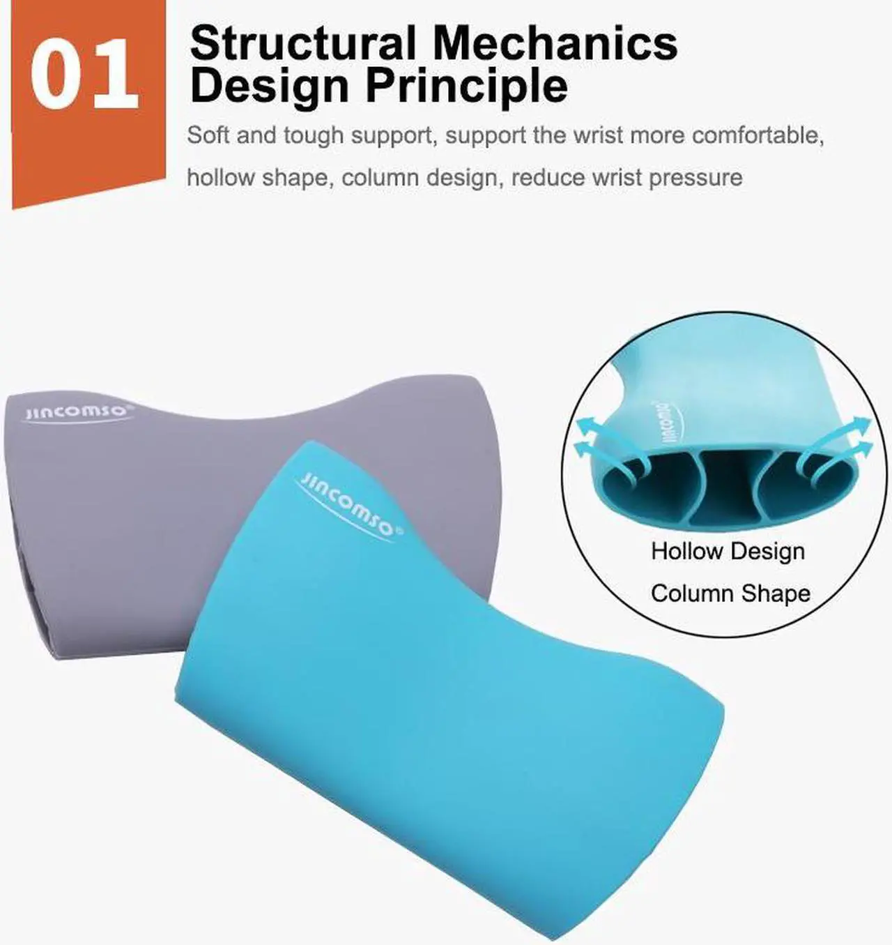Alt view image 2 of 7 - Washable Mousepads Natural Silicone Mouse Pad Wrist Rest Ergonomic Office Healthy Mousepad Support for Office Gaming Computer Gray