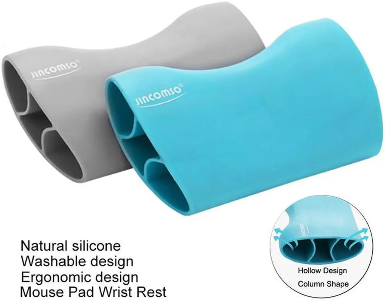 Alt view image 7 of 7 - Washable Mousepads Natural Silicone Mouse Pad Wrist Rest Ergonomic Office Healthy Mousepad Support for Office Gaming Computer Gray