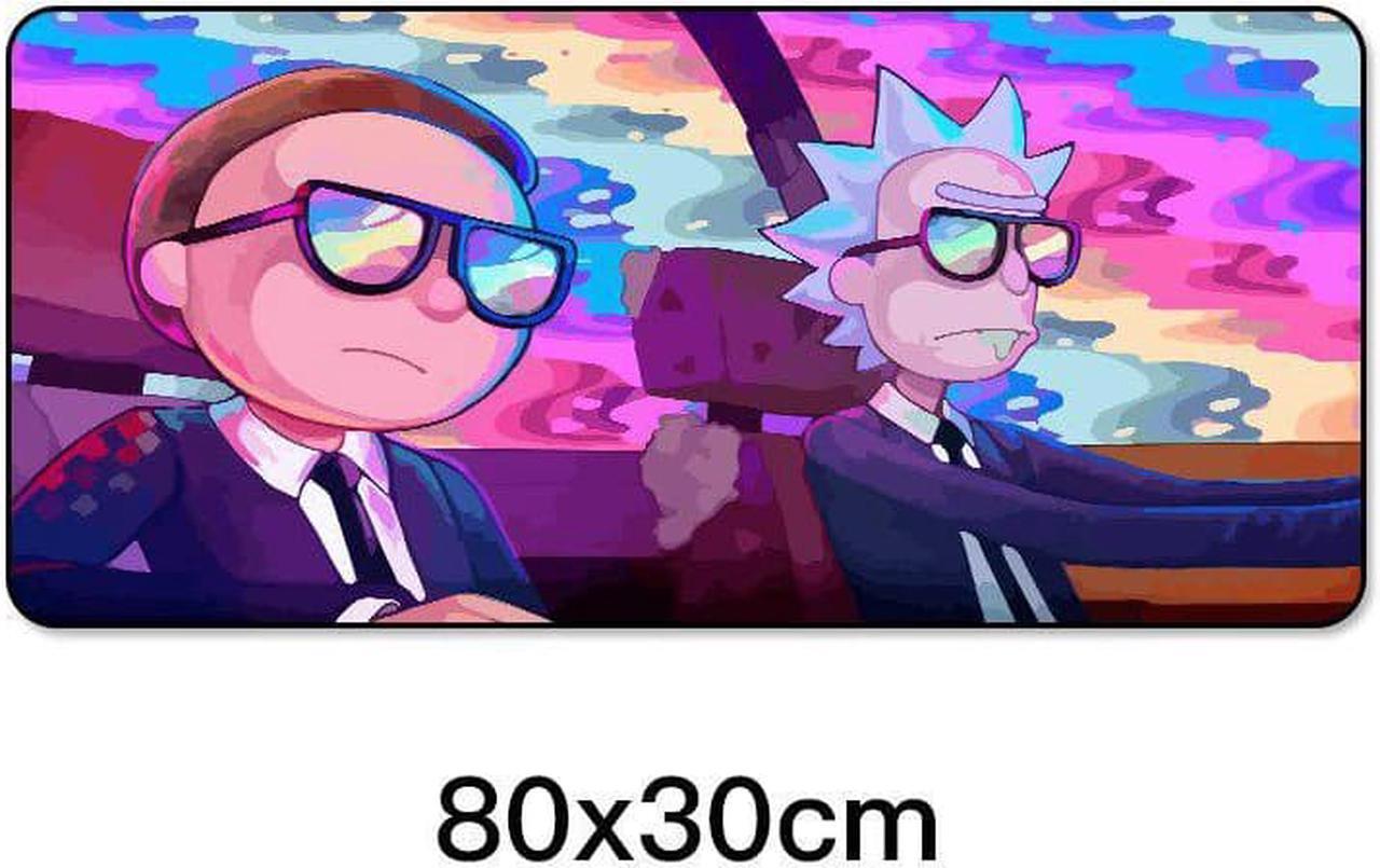 Alt view image 7 of 9 - HISIPETECH 800x300MM Large Mouse Pad Anti-slip Natural Rubber Gaming Mousepad Rick And Morty with Locking Edge Gamer Keyboard Mat XL For PC Computer Laptop Desktop - OEM