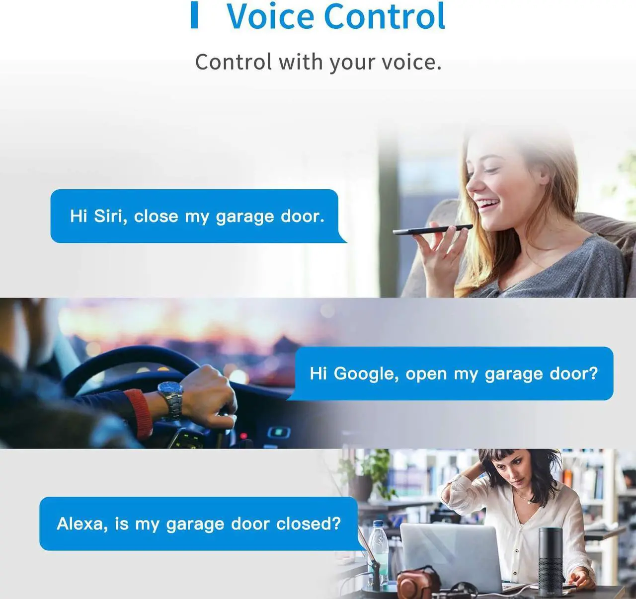 Alt view image 5 of 7 - meross Smart Garage Door Opener Remote, Compatible with Apple HomeKit, Amazon Alexa, Google Assistant, SmartThings, Multiple Notification Modes, No Hub Needed