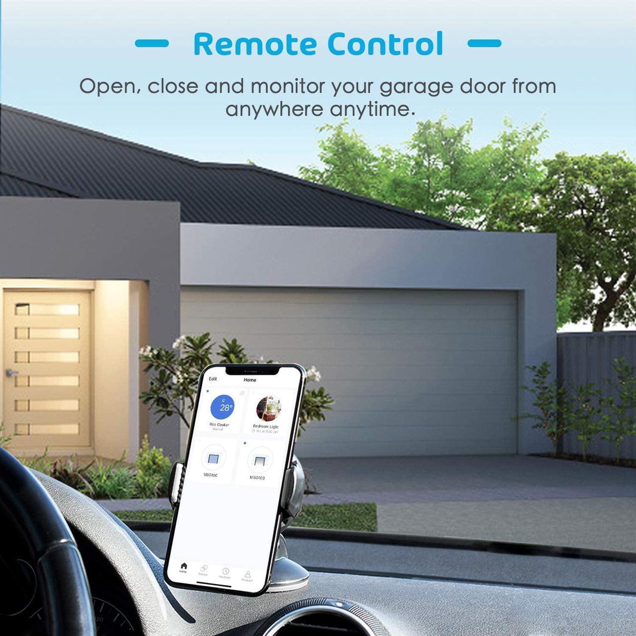 Alt view image 5 of 7 - [Non-Homekit Version] meross MSG100 Smart Wi-Fi Garage Door Opener Remote, APP Control, Compatible with Alexa, Google Assistant and IFTTT, No Hub Needed