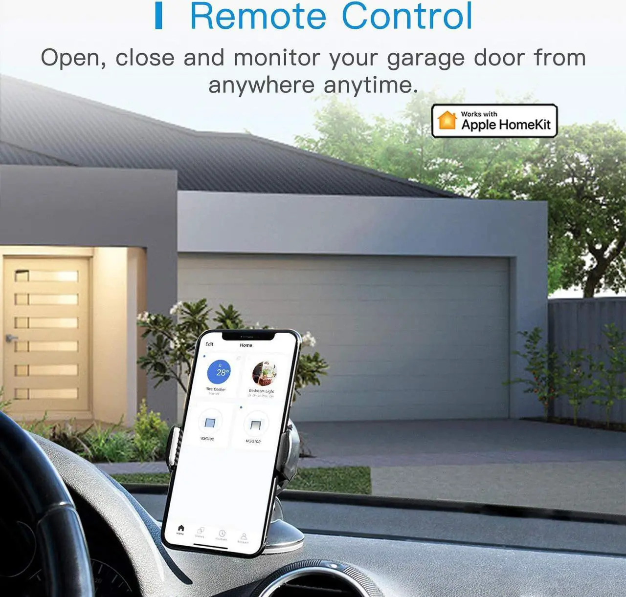 Alt view image 5 of 7 - Smart Garage Door Opener Remote, Up to 3 Single Doors, w/ WiFi Antenna, APP Control, Compatible with Amazon Alexa, Google Assistant, SmartThings, Multiple Notification Modes, No Hub Ne