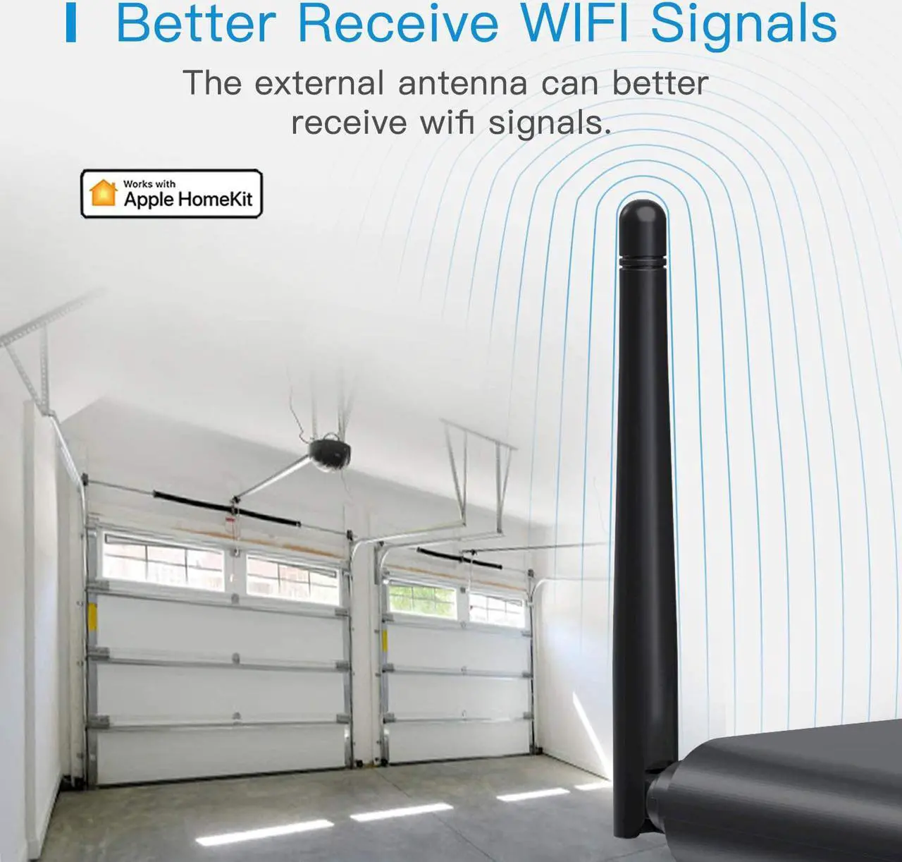 Alt view image 4 of 7 - Smart Garage Door Opener Remote, Up to 3 Single Doors, w/ WiFi Antenna, APP Control, Compatible with Amazon Alexa, Google Assistant, SmartThings, Multiple Notification Modes, No Hub Ne