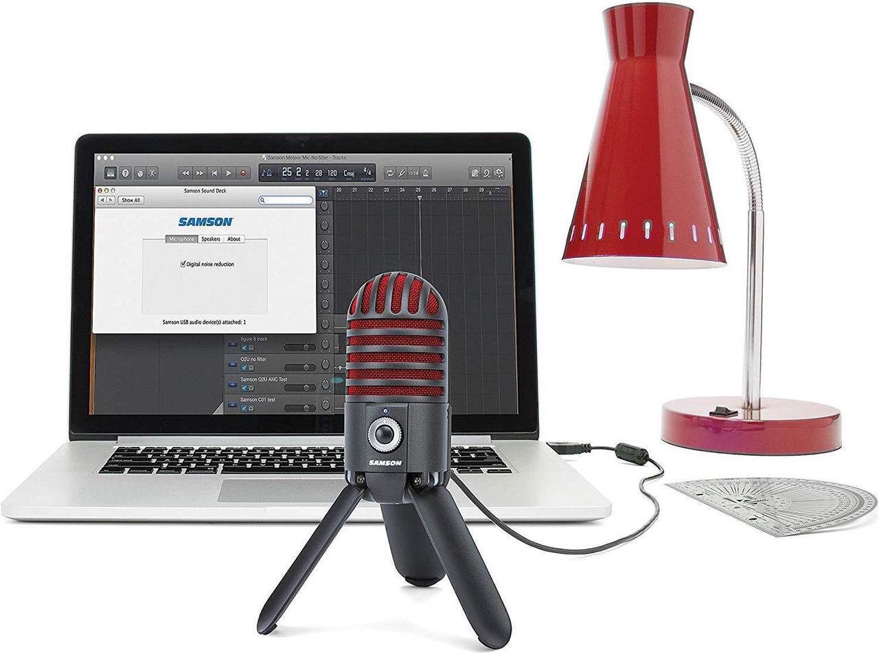 Alt view image 5 of 9 - Samson Meteor Mic USB Studio Microphone, Limited Edition - Titanium Black/Red
