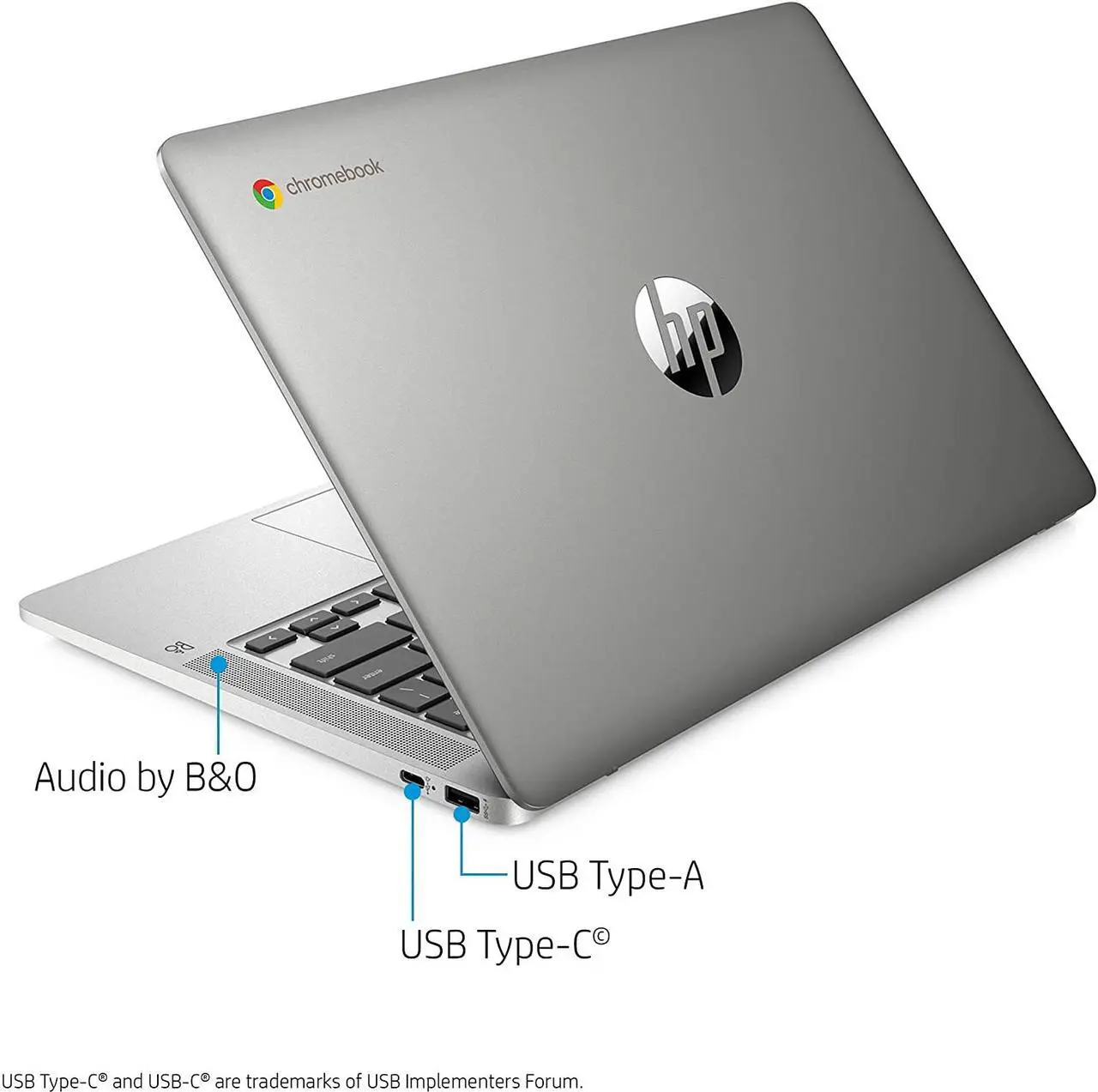 Alt view image 3 of 5 - HP Chromebook 14a-na0010nr 14" HD WLED Laptop Intel Celeron N4020 1.10GHz up to 2.80GHz Intel UHD Graphics 600 4GB LPDDR4-2400 SDRAM 32GB eMMC Backlit KB, Chrome OS