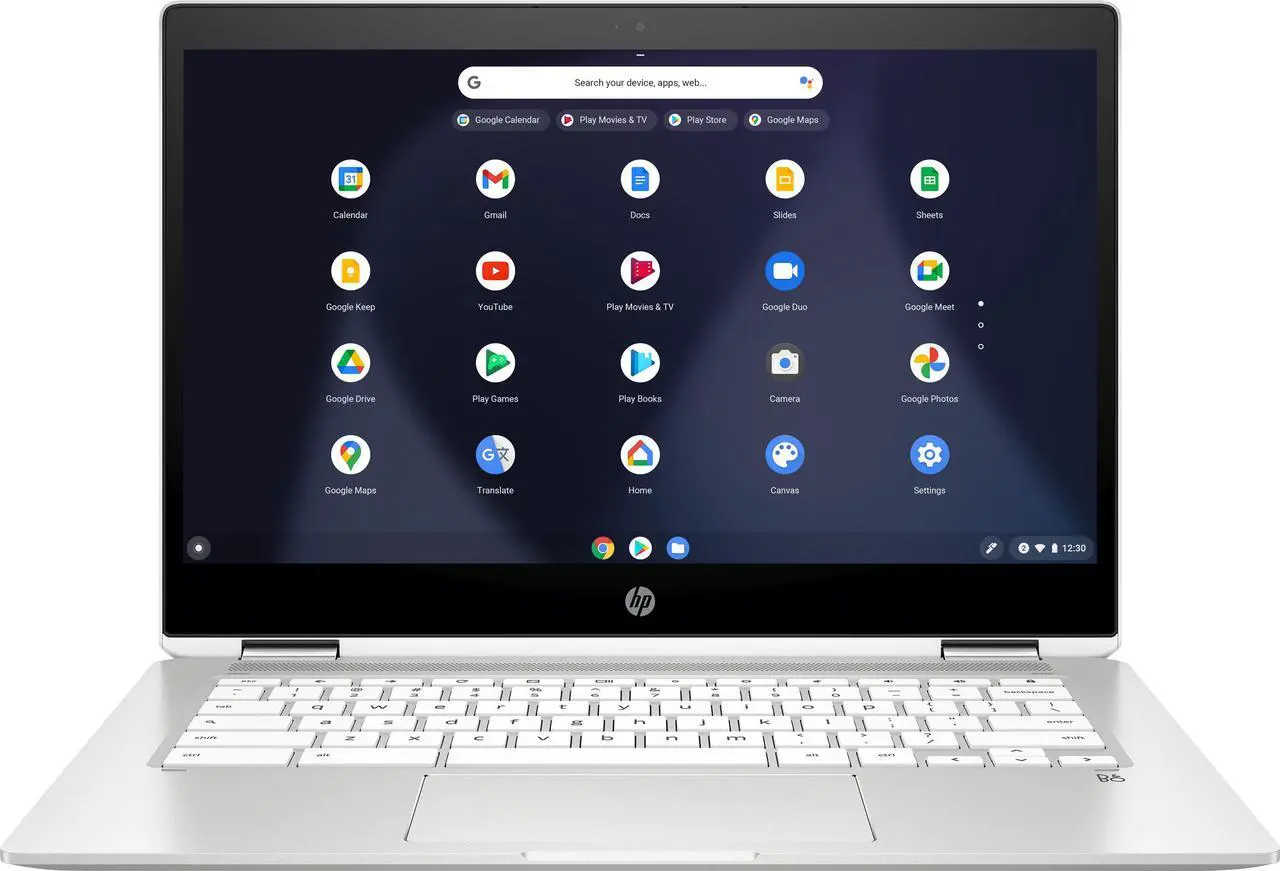 Main image of HP - 2-in-1 14" Touch-Screen Chromebook - Intel Celeron - 4GB Memory - 32GB eMMC Flash Memory - Ceramic White (14B-CA0013DX)