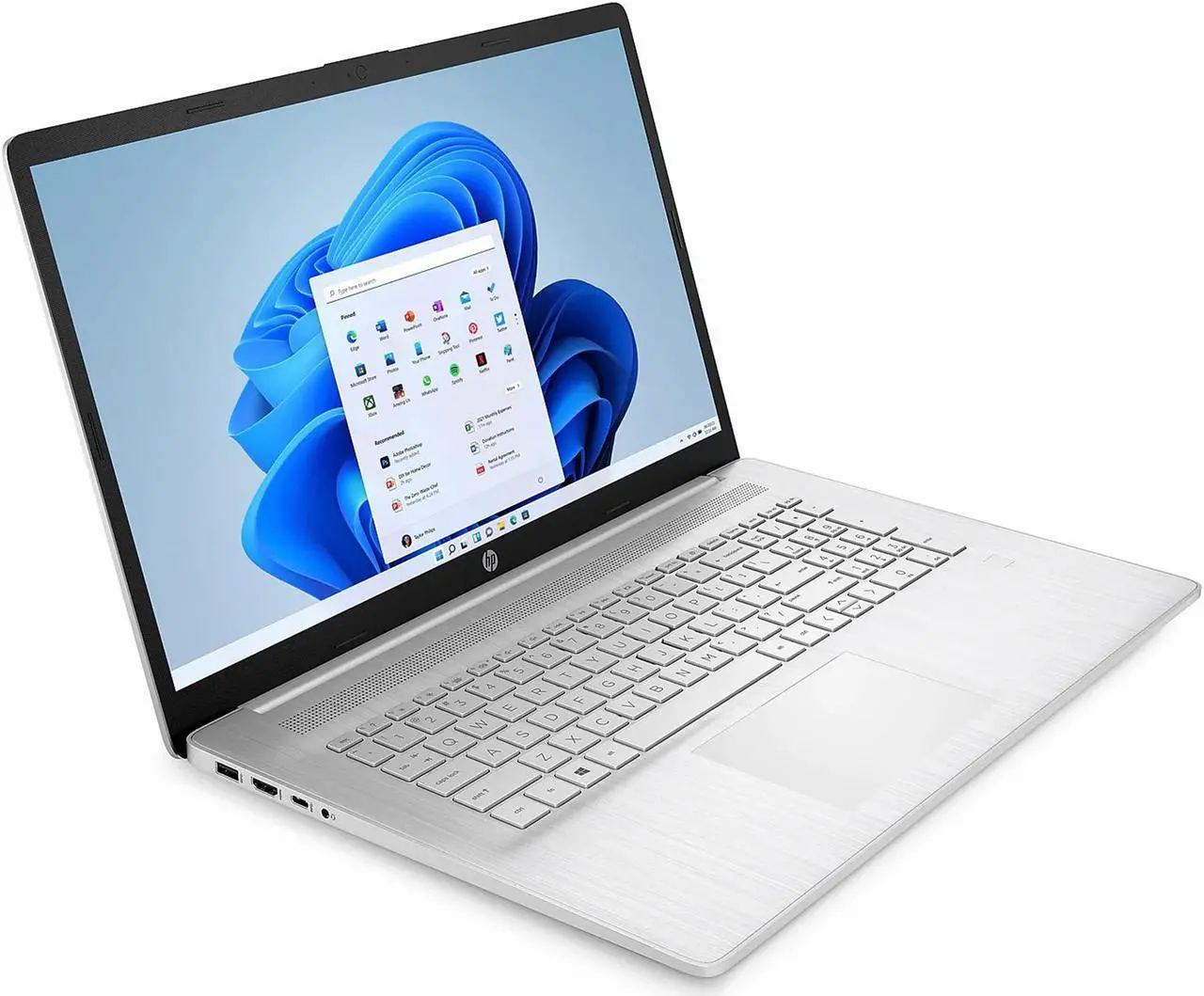 Alt view image 2 of 5 - HP 17 Business Laptop 17.3" FHD IPS Anti-glare Display 11th Gen Intel Quad-Core i3-1125G4 32GB RAM 1TB SSD Intel UHD Graphics HDMI USB-C WiFi6 Webcam Office365 Win11 Silver