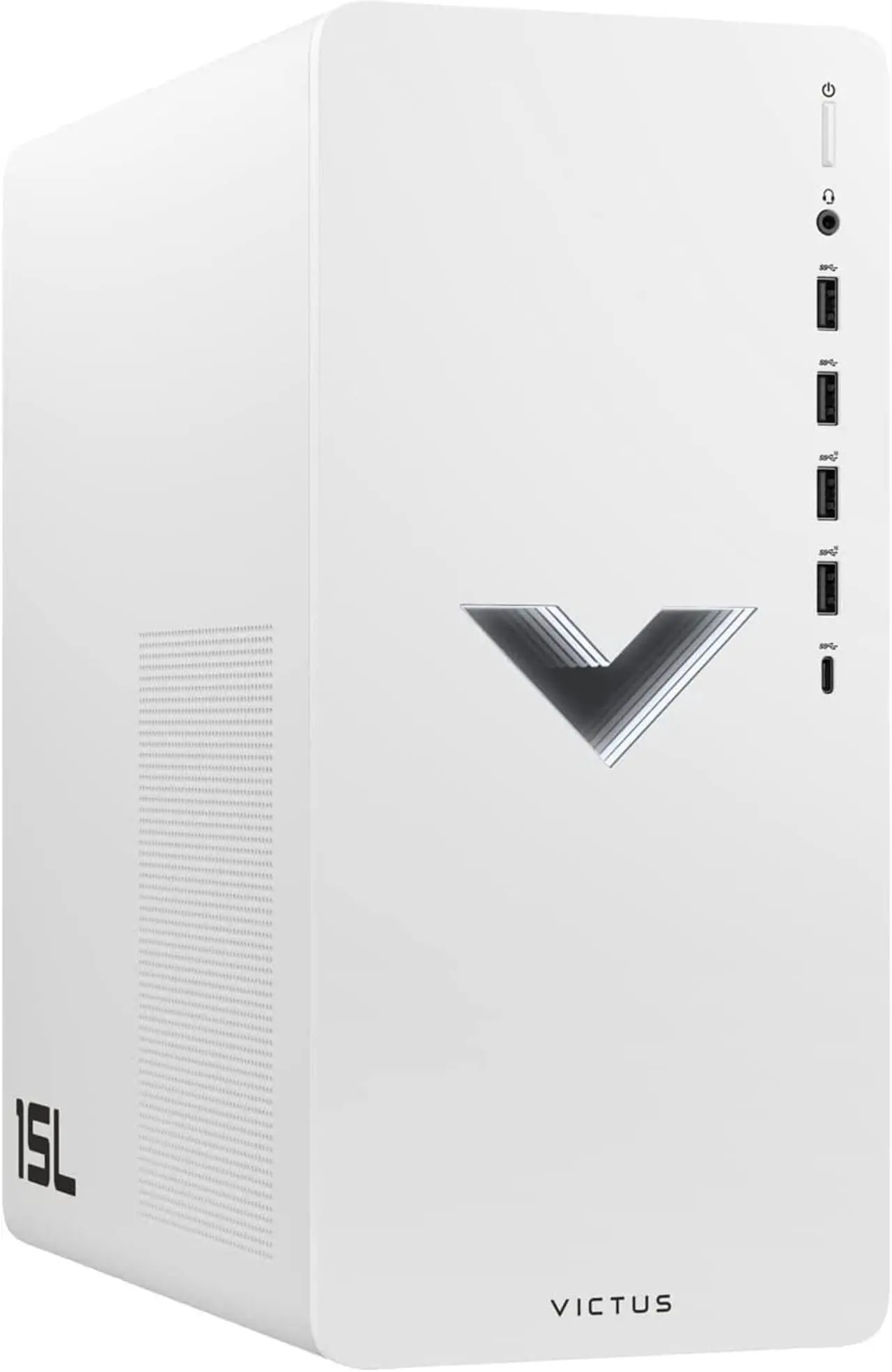 Main image of HP Victus 15L Gaming Desktop Computer 12th Gen Intel 12-Core i7-12700F Processor 32GB RAM 1TB SSD NVIDIA GeForce RTX 3060 Ti 8GB with LHR Bluetooth USB-C Win11 White