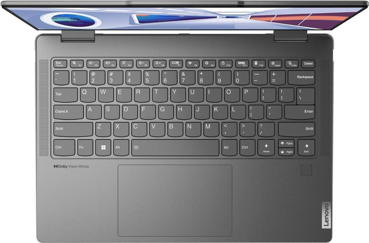 Alt view image 2 of 7 - Lenovo Yoga 7 14 2-in-1 AI PC Laptop 14" WUXGA IPS Touch (Glossy) Intel 12-core Ultra 5 125U Processor 16GB DDR5 1TB SSD Backlit Fingerprint Thunderbolt4 Win11 Gray
