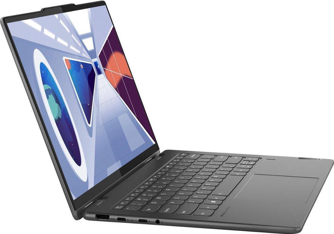 Alt view image 3 of 7 - Lenovo Yoga 7 14 2-in-1 AI PC Laptop 14" WUXGA IPS Touch (Glossy) Intel 12-core Ultra 5 125U Processor 16GB DDR5 1TB SSD Backlit Fingerprint Thunderbolt4 Win11 Gray