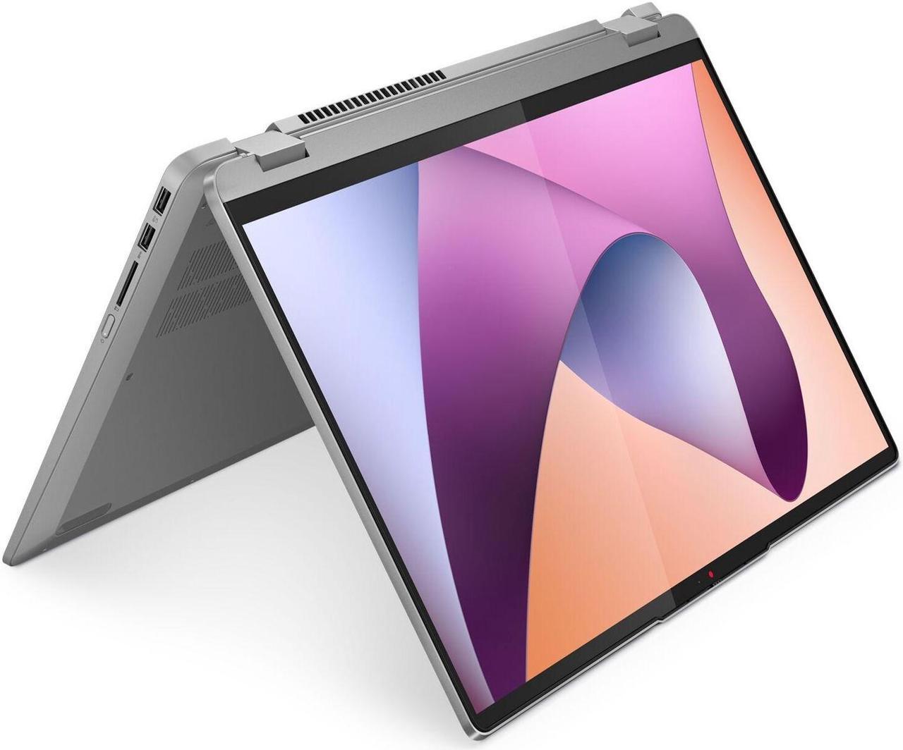 Alt view image 2 of 7 - Lenovo IdeaPad Flex 5 2-in-1 Laptop 16" WUXGA IPS Glossy Touch AMD 8-core Ryzen 7 7730U Processor 16GB DDR4 2TB SSD Backlit Fingerprint USB-C FHD Camera Stylus Win11 Silver
