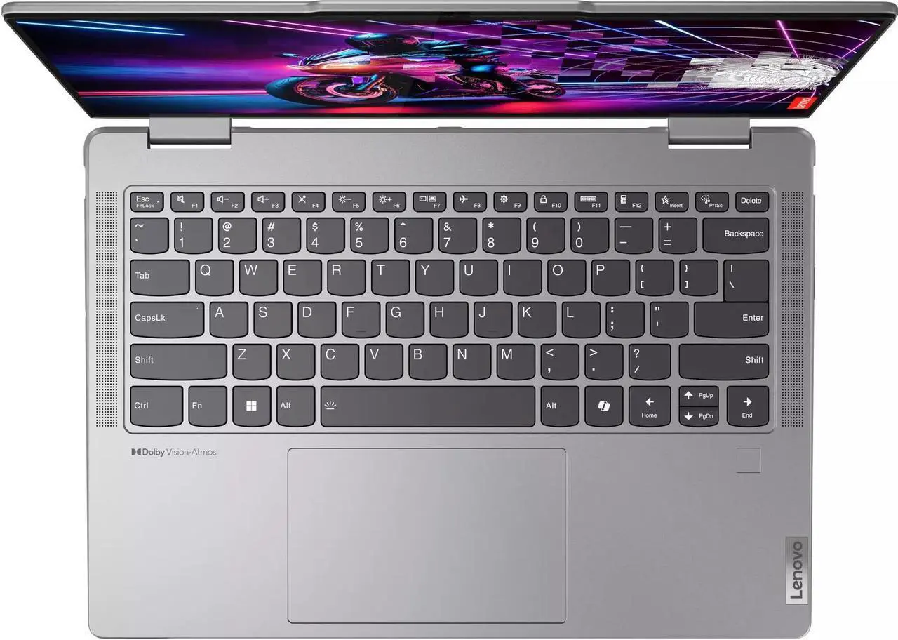 Alt view image 2 of 4 - Lenovo Yoga 7 2-in-1 AI PC Laptop 14" FHD+ IPS Touch AMD Zen4 6-core Ryzen 5 8640HS 8GB DDR5 512GB SSD Backlit Fingerprint FHD IR Privacy Camera Long-Lasting Battery Rapid Charging Win11