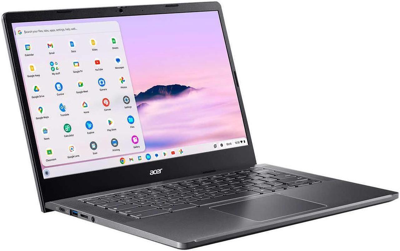 Alt view image 3 of 6 - Acer Chromebook Plus 514 Google AI Laptop 14" FHD IPS Touchscreen Intel Octa-core i3-N305 8GB DDR5 2TB SSD USB-C Free Google AI/2TB loud Storage for 1-year Grey