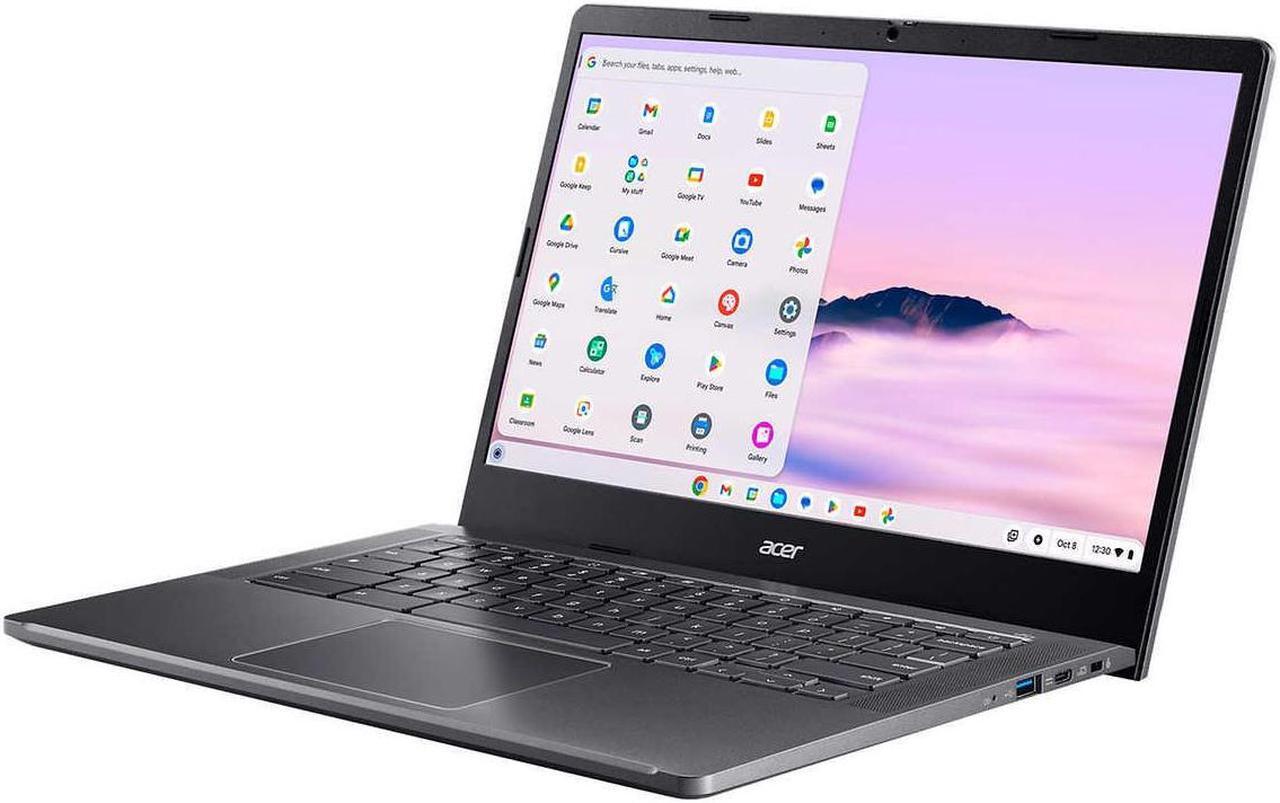 Alt view image 4 of 6 - Acer Chromebook Plus 514 Google AI Laptop 14" FHD IPS Touchscreen Intel Octa-core i3-N305 8GB DDR5 2TB SSD USB-C Free Google AI/2TB loud Storage for 1-year Grey