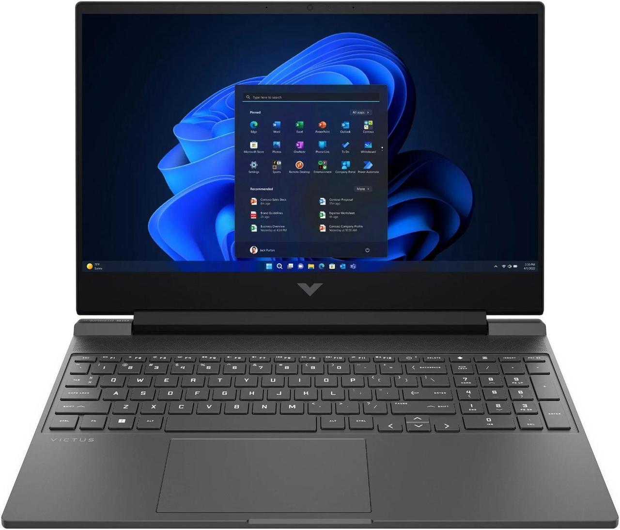 Main image of HP Victus 15 Gaming Laptop 15.6" FHD IPS 144Hz AMD 6-Core Zen 4 Ryzen 5 8645HS 64GB DDR5 2TB SSD GeForce RTX 4050 Graphic Backlit USB-C Win11 Black