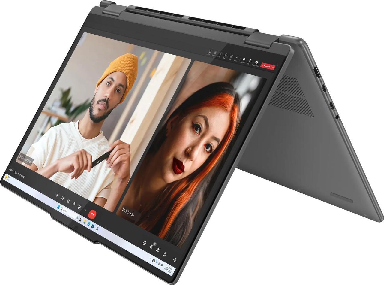 Alt view image 2 of 7 - Lenovo Yoga 7 16 2-in-1 AI PC Laptop 16" WUXGA IPS Touch (Glossy) Intel 12-core Ultra 5 125U 16GB DDR5 512GB SSD Backlit Fingerprint Thunderbolt4 FHD IR Privacy Camera Win11