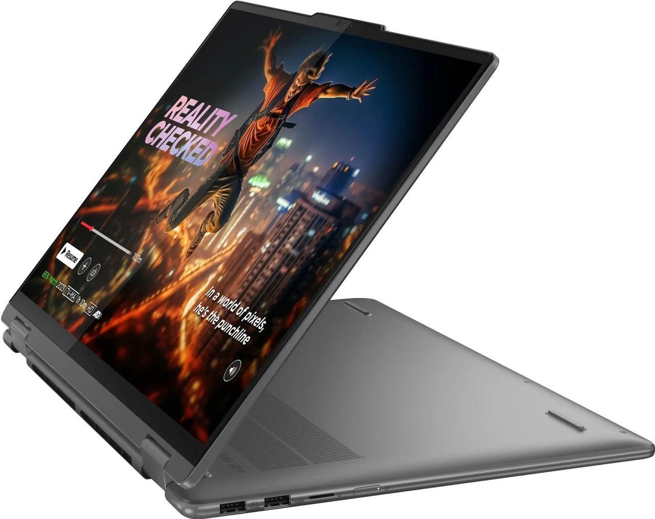 Alt view image 3 of 7 - Lenovo Yoga 7 16 2-in-1 AI PC Laptop 16" WUXGA IPS Touch (Glossy) Intel 12-core Ultra 5 125U 16GB DDR5 512GB SSD Backlit Fingerprint Thunderbolt4 FHD IR Privacy Camera Win11