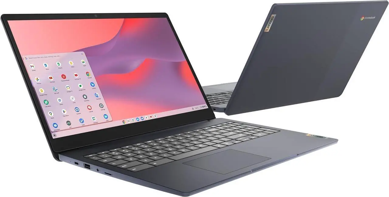 Alt view image 3 of 5 - Lenovo IdeaPad 3 Premium Chromebook Laptop 15.6" FHD Anti-glare Intel Celeron N4500 8GB RAM 64GB eMMC + 64GB SD Card Privacy Camera USB-C Long-Lasting Battery