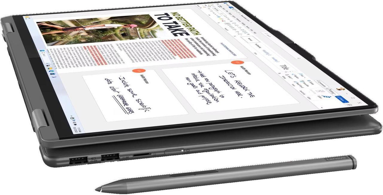 Alt view image 2 of 7 - Lenovo Yoga 7 16 2-in-1 AI PC Laptop 16" WUXGA IPS Glossy Touch Intel 12-core Ultra 7 155U 16GB DDR5 1TB SSD Backlit Fingerprint Thunderbolt FHD IR Privacy Camera w/Pen Win11Pro