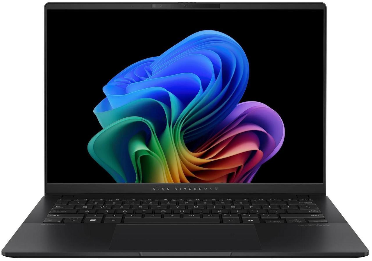 Main image of Asus Vivobook S 14 AI Copilot+ Laptop 14" WUXGA OLED (400nits 100% DCI-P3) Intel 8-core Ultra 7 258V 32GB DDR5 1TB SSD RGB Backlit Smart Amp Harman/kardon FHD IR Privacy Camera Win11
