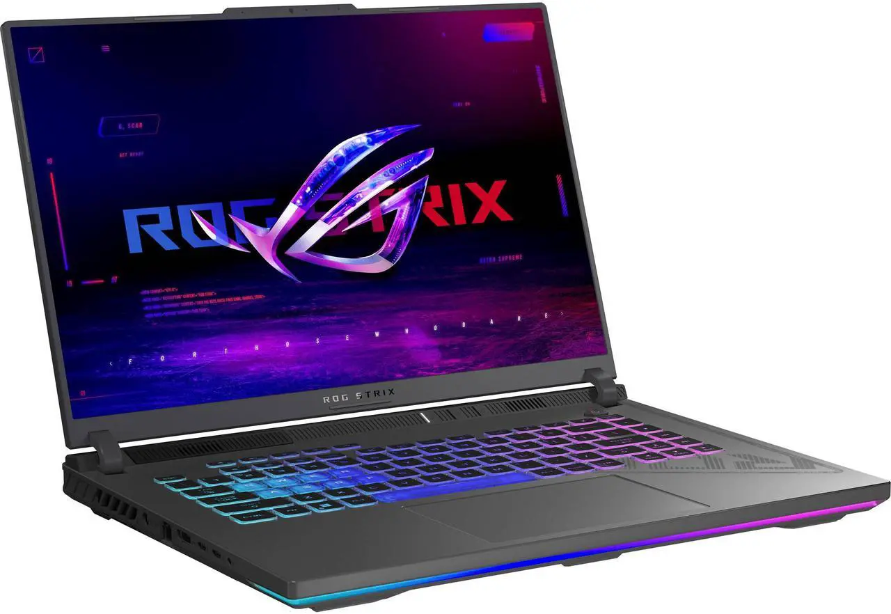 Alt view image 2 of 6 - Asus ROG Strix G16 Gaming Laptop 16" FHD 165Hz (G-SYNC, 100% sRGB) Intel 14-core i7-13650HX 32GB DDR5 2TB SSD GeForce RTX 4060 USB-C RGB Backlit Thunderbolt Rapid Charging Win11