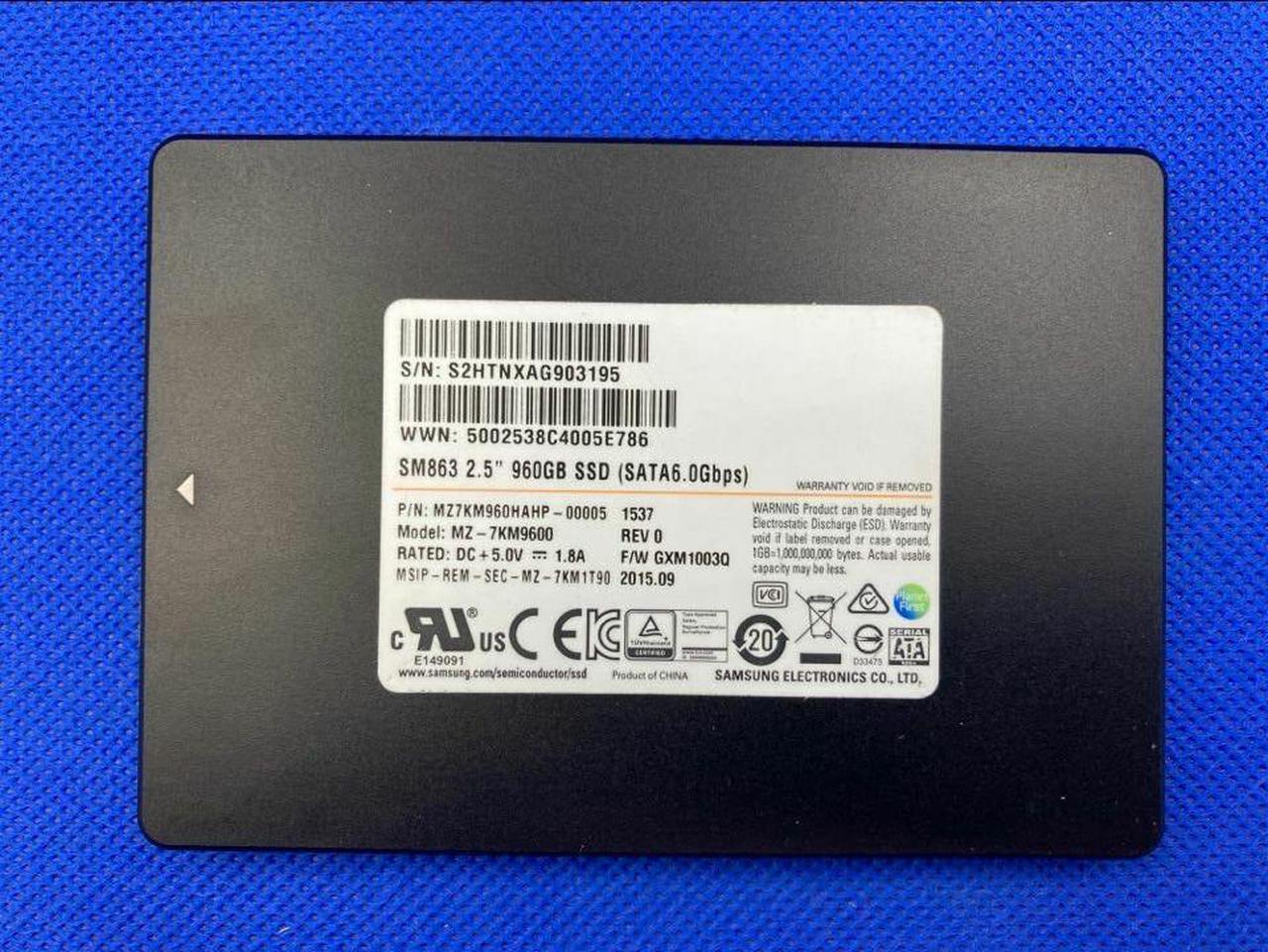 Alt view image 2 of 3 - MZ7KM960HAHP SAMSUNG SM863 2.5'' 960GB SATA 6.0Gbps SSD MZ-7KM9600