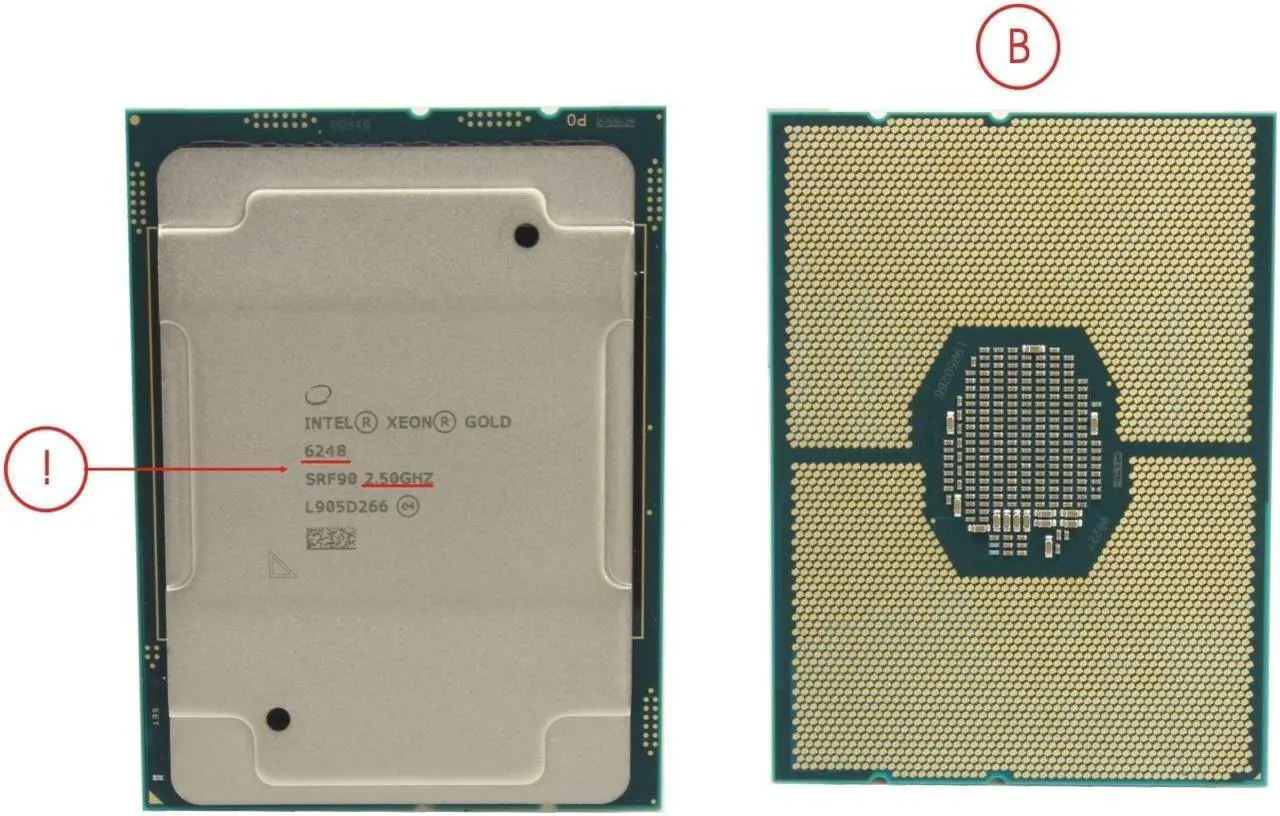 Alt view image 5 of 8 - SRF90 Intel Xeon Gold 6248 20-Core 2.50GHz 27.5MB 150W FCLGA3647 Processor