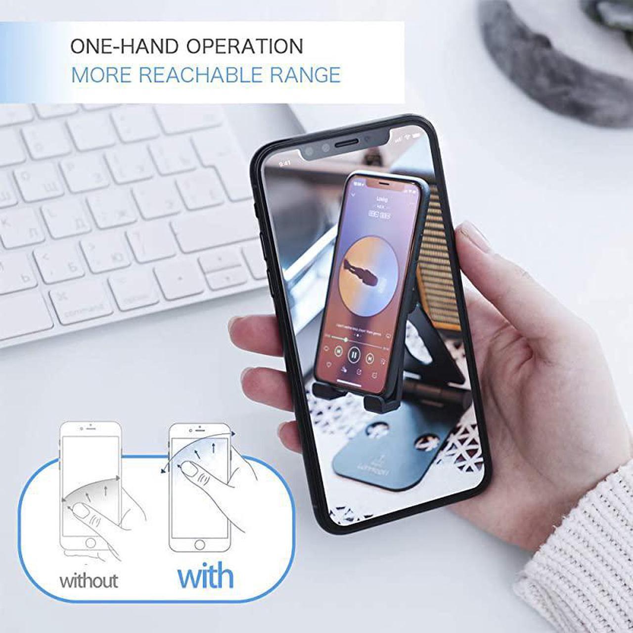 Alt view image 2 of 7 - Phone Ring Holder  Finger Ring Stand Universal Cell Phone Cradle Kickstand Compatible with iPhone Xs Max XR X 8 7 6 6s Plus 5s Samsung Galaxy S8 S7 S6 All Android Smartphone Rose Gold