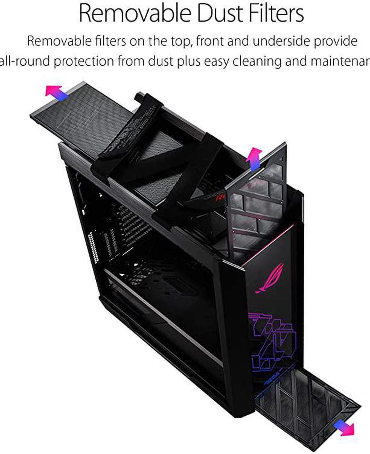 Alt view image 7 of 7 - ROG Strix Helios GX601 RGB MidTower Computer Case for up to EATX Motherboards with USB 31 Front Panel Smoked Tempered Glass Brushed Aluminum and Steel Construction and Four Case Fans