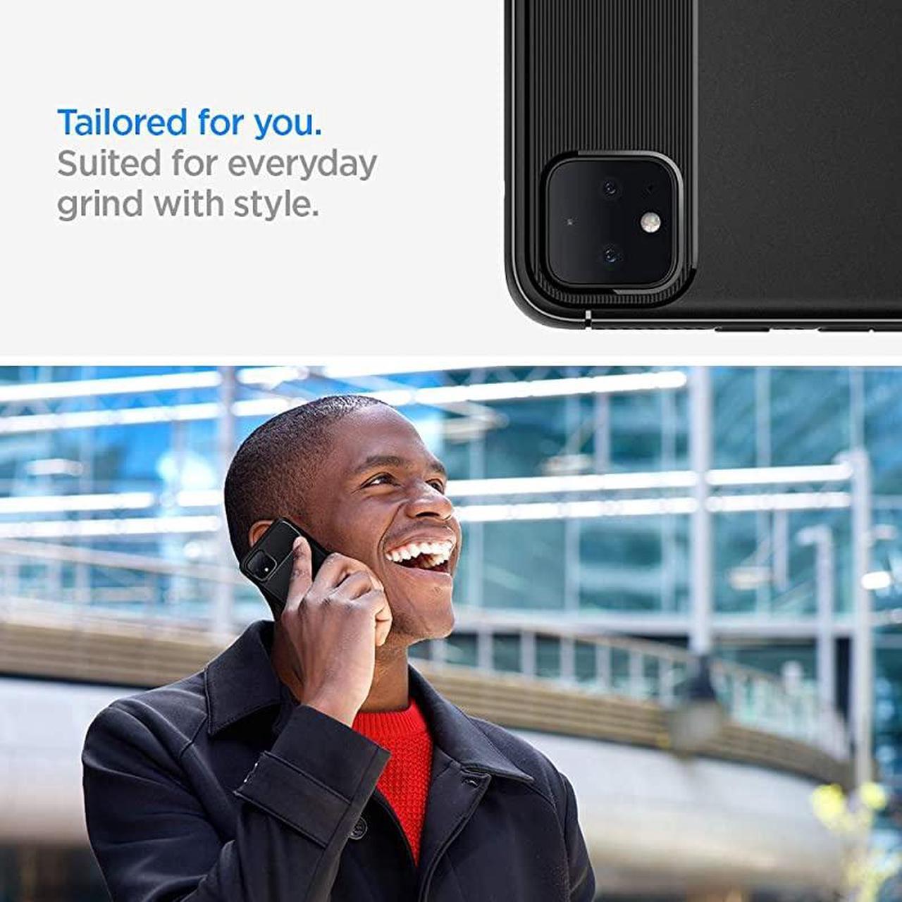 Alt view image 4 of 7 - Rugged Armor Designed for Google Pixel 4 Case 2019 Matte Black