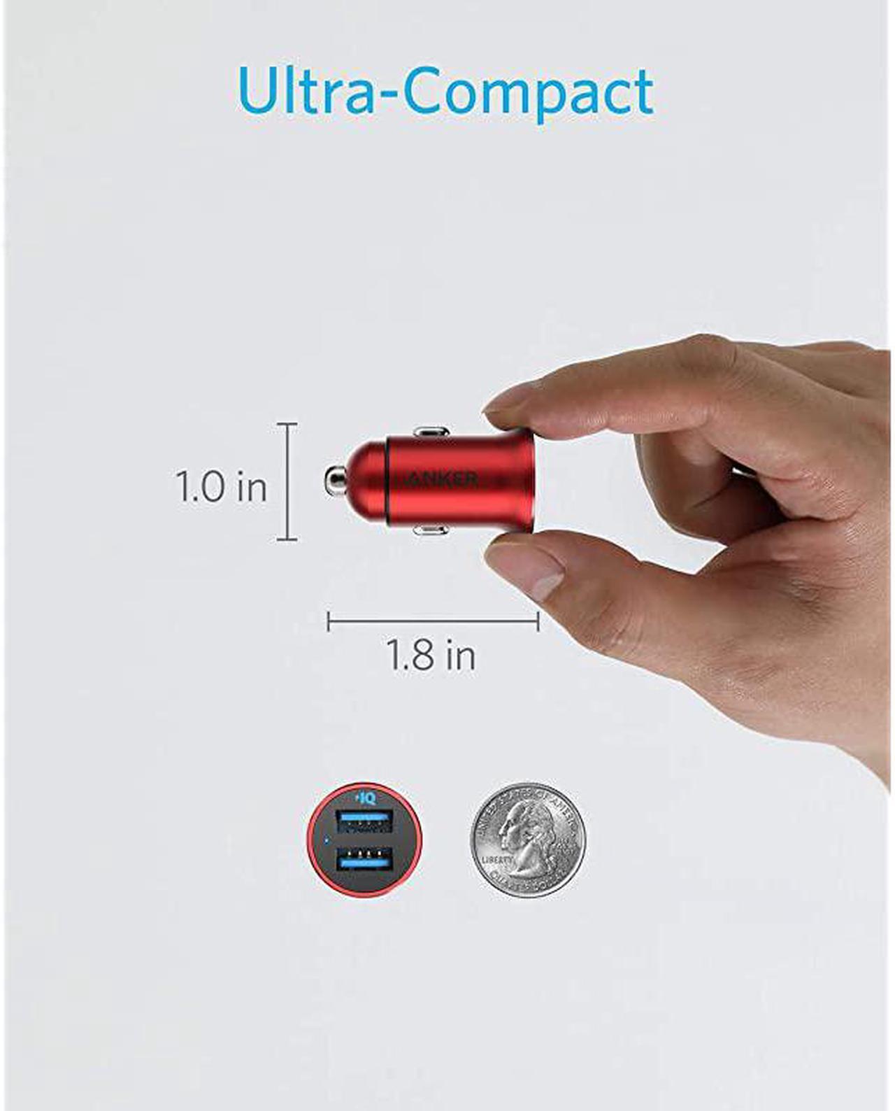 Alt view image 5 of 7 - Car Charger  Mini 24W 48A Metal Dual USB Car Charger PowerDrive 2 Alloy Flush Fit Car Adapter with Blue LED for iPhone 11XRXsMaxX87Plus iPad ProAir 2Mini Galaxy LG HTC and More