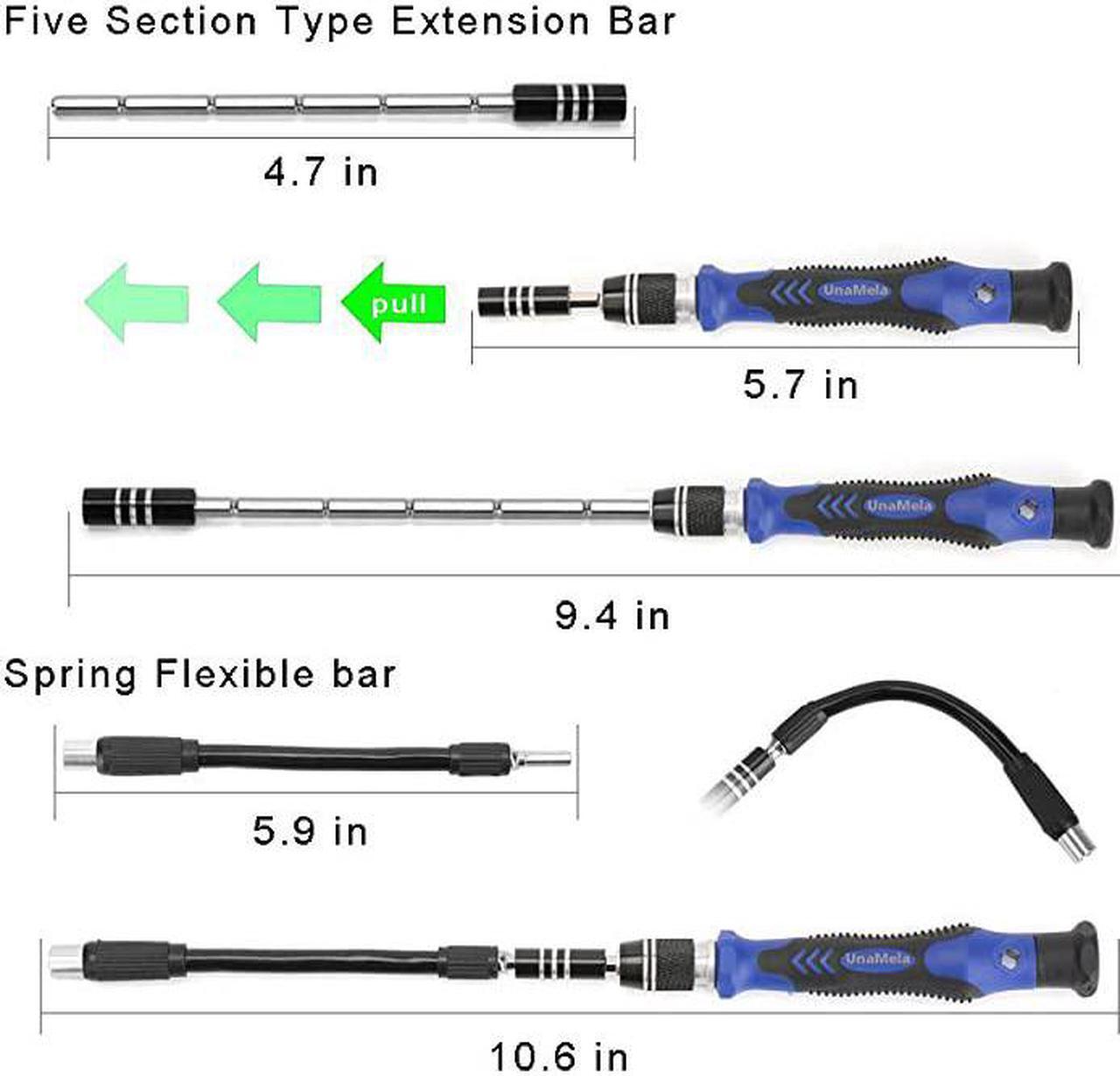 Alt view image 4 of 7 - in 1 Professional Computer Repair Screwdriver Set, Precision PC, Laptop Repair Tool Kit, with 56 Magnetic Bit and Flexible Shaft, Suitable for Macbook, Tablet, PS4, Xbox Controller Repair