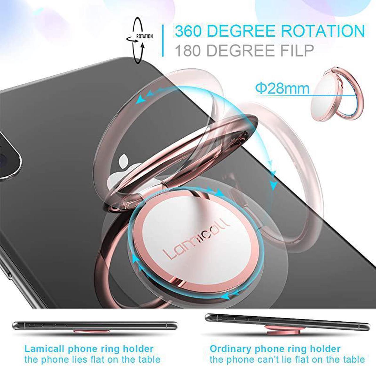 Alt view image 3 of 7 - Phone Ring Holder  Finger Ring Stand Universal Cell Phone Cradle Kickstand Compatible with iPhone Xs Max XR X 8 7 6 6s Plus 5s Samsung Galaxy S8 S7 S6 All Android Smartphone Rose Gold