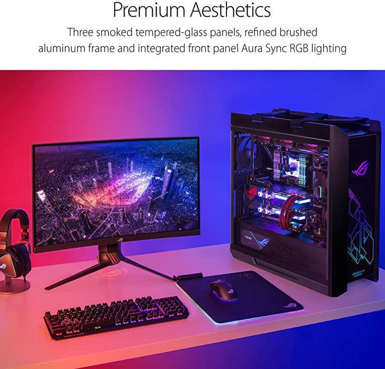Alt view image 2 of 7 - ROG Strix Helios GX601 RGB MidTower Computer Case for up to EATX Motherboards with USB 31 Front Panel Smoked Tempered Glass Brushed Aluminum and Steel Construction and Four Case Fans