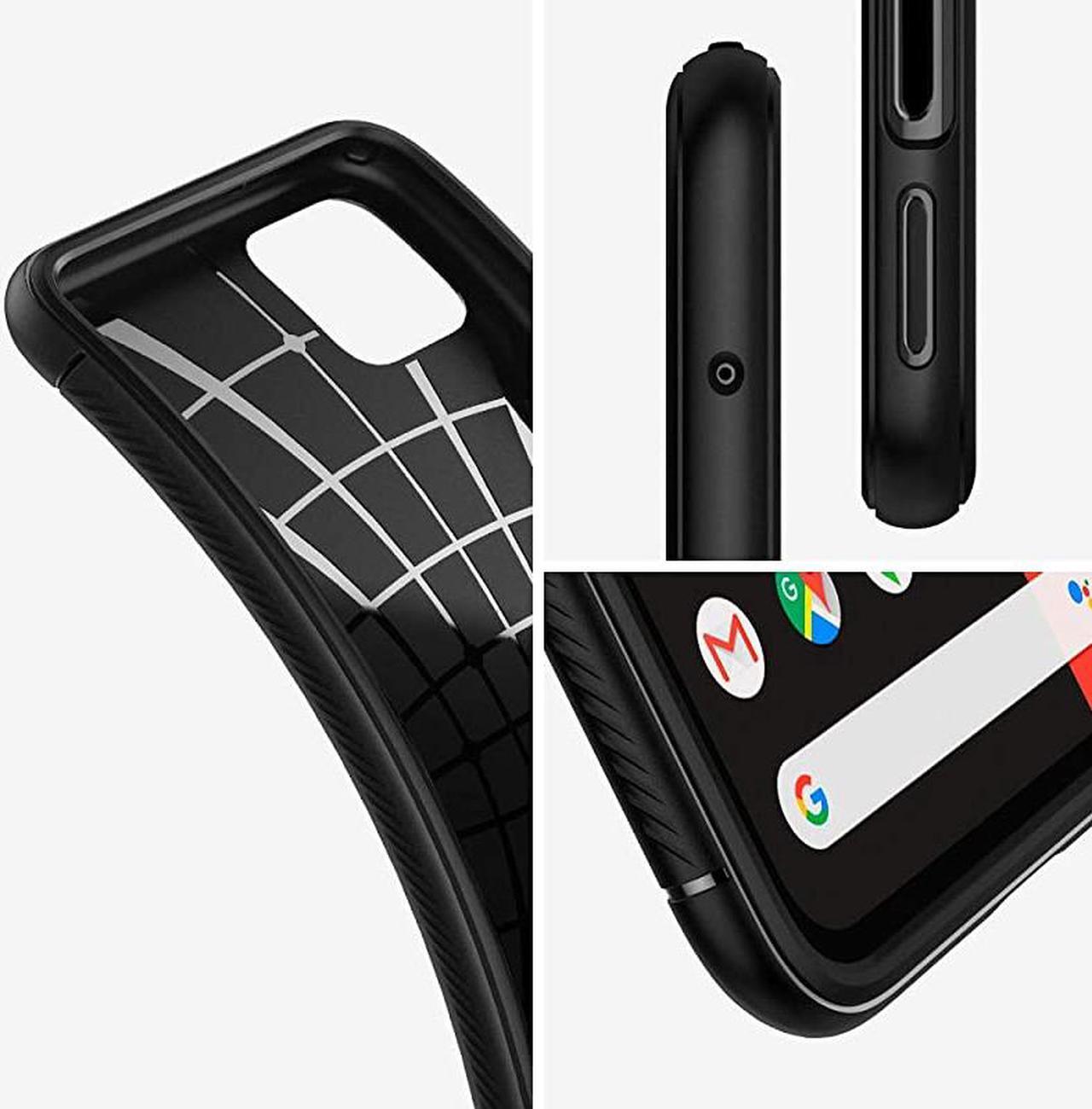 Alt view image 3 of 7 - Rugged Armor Designed for Google Pixel 4 Case 2019 Matte Black