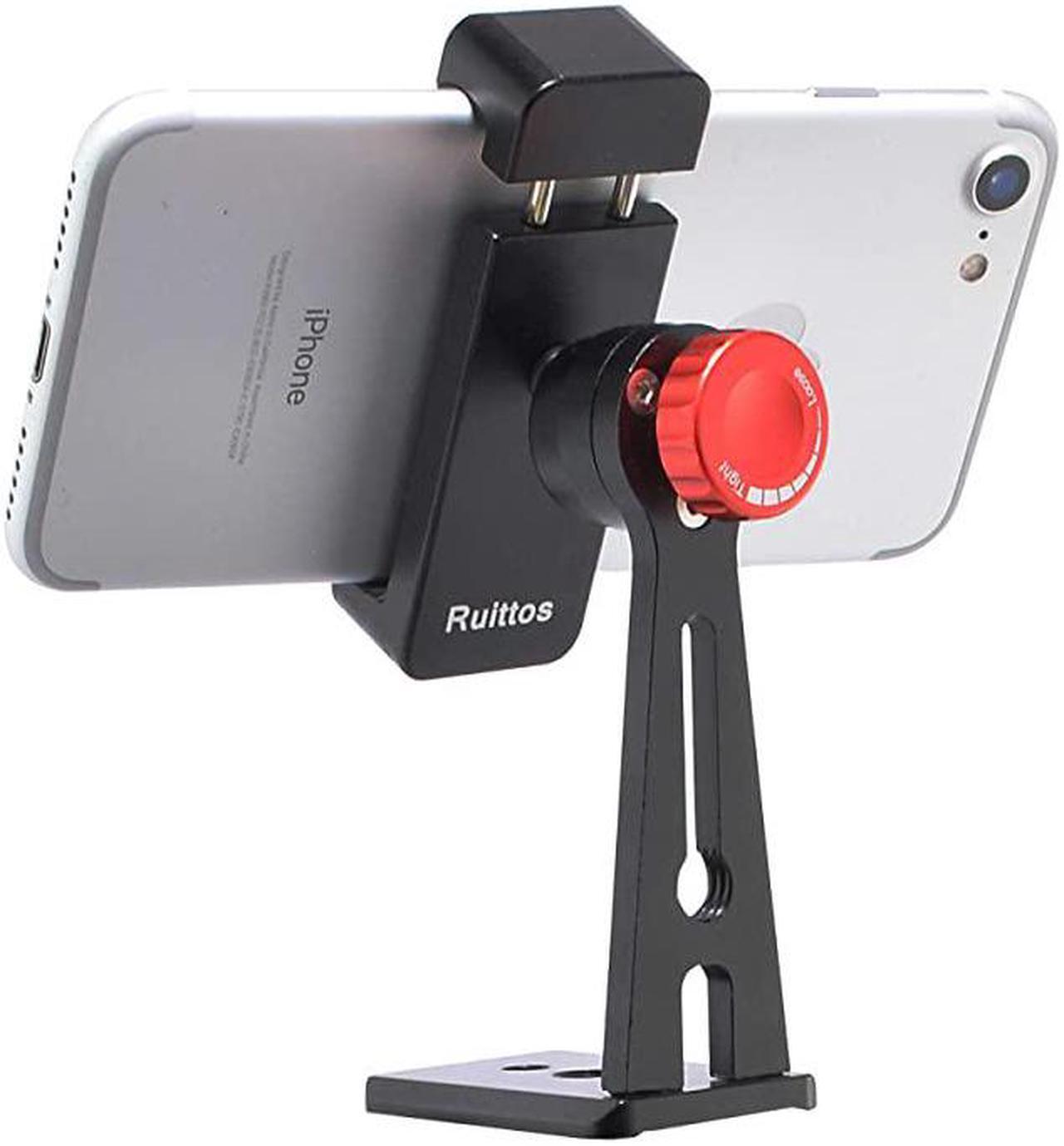 Alt view image 2 of 7 - Phone Holder for Tripod Metal Cellphone Tripod Adapter 360 Degree Rotation Vertical Video Smartphone Bracket Clip Compatible with iPhone X XS XR 8 Samsung Galaxy S10 S9+ Huawei Black C18