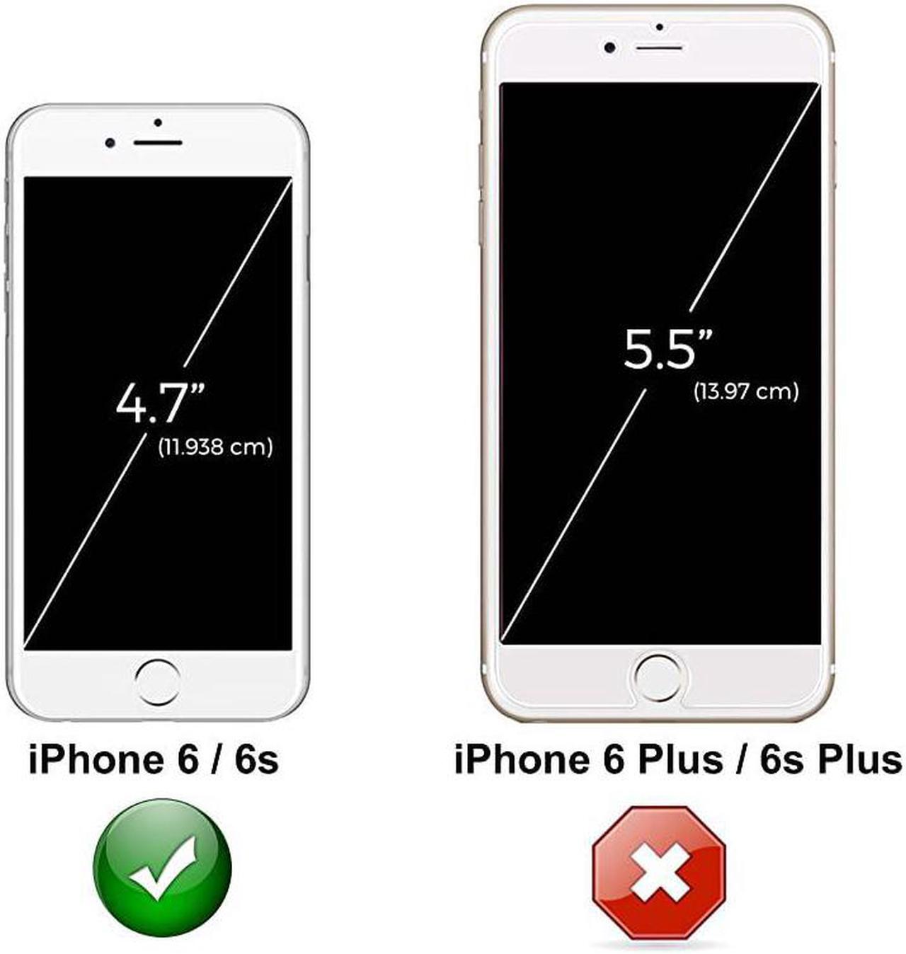 Alt view image 6 of 6 - Cover Compatible with iPhone 6 6S NOT Plus | 2in1 Screen Protector Holster Case | Full Body Military Grade Protection with Carrying Belt Clip | Protective DropProof ShockProof