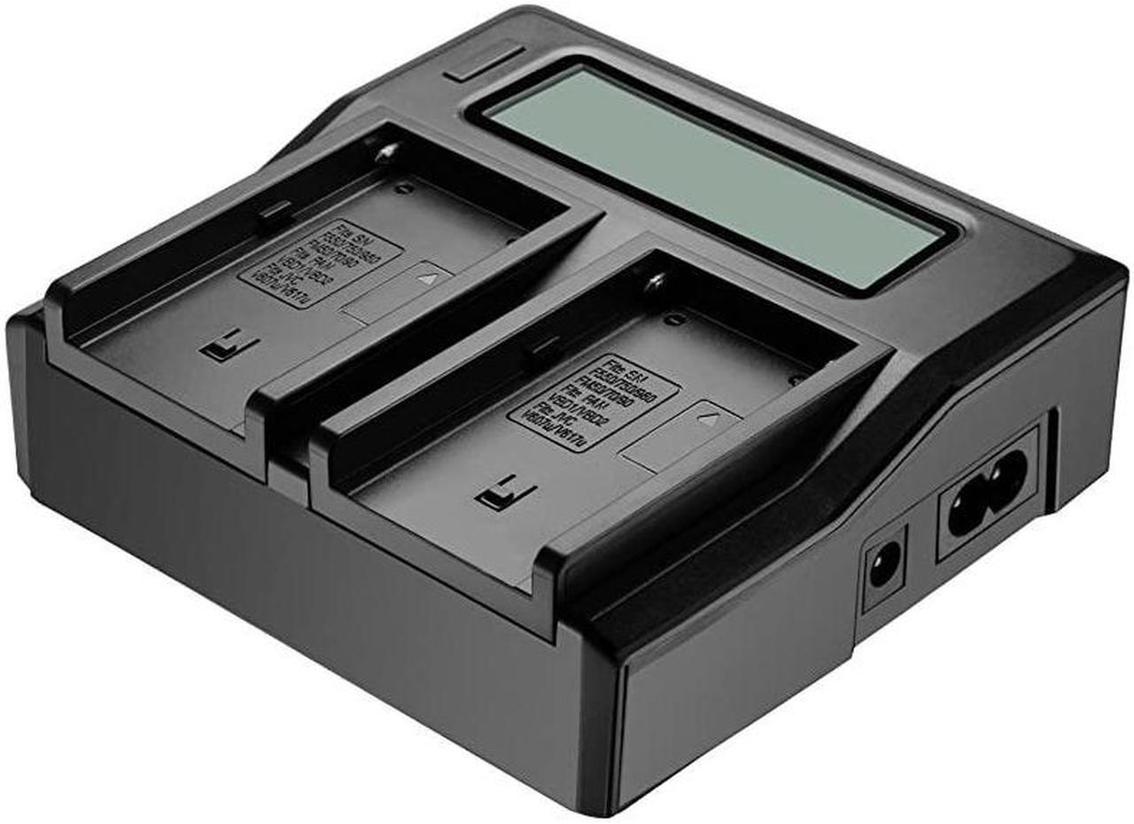 Alt view image 7 of 7 - DualChannel LCD Display Battery Charger with 3 PlugUS PlugEU PlugCar Adapter for Sony NPF550F570F750F770F930F950F960F970 NPFM50FM500HQM71QM91QM71DQM91D Camcorder Batteries